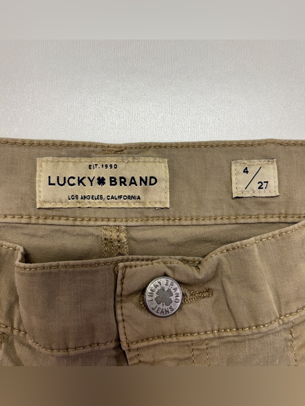 Lucky Brand The Cargo Khaki Utility Pants 4 Safari Casual Chic - Picture 2 of 13